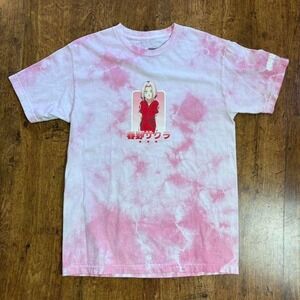 Hypland x Naruto pink tie-dye t-shirt with Sakura‎ design. item 496